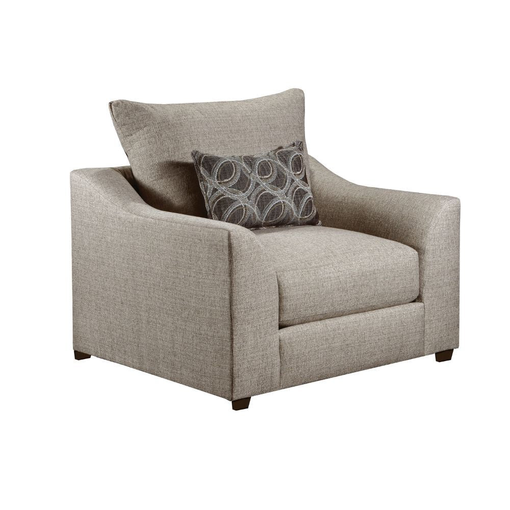 Petillia - Chair With Pillow - Sandstone Fabric