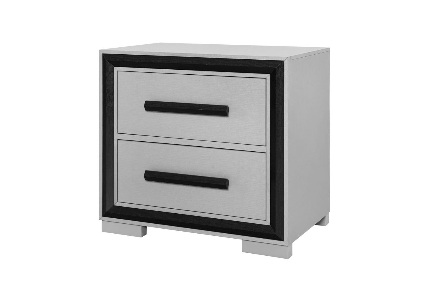 Amelia - Nightstand With Cooler And Speaker - Black / Gray