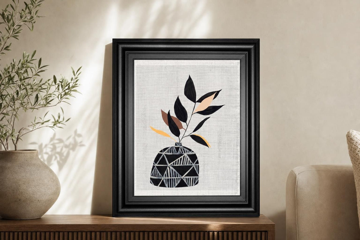 22x26 Decorated Vase with Plant IV By Melissa Wang - Gray