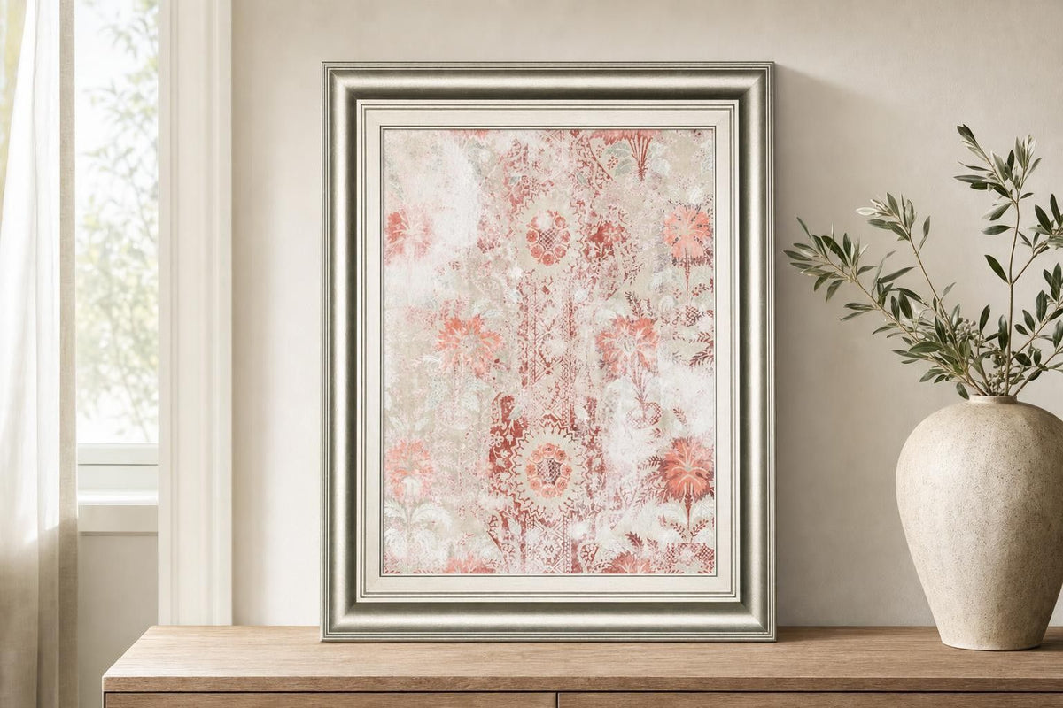 22x26 World Traveler Textile II By June Erica Vess - Pink