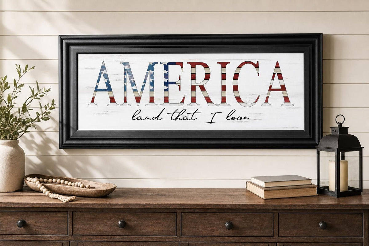18x42 America Land That I Love By Cindy Jacobs - White