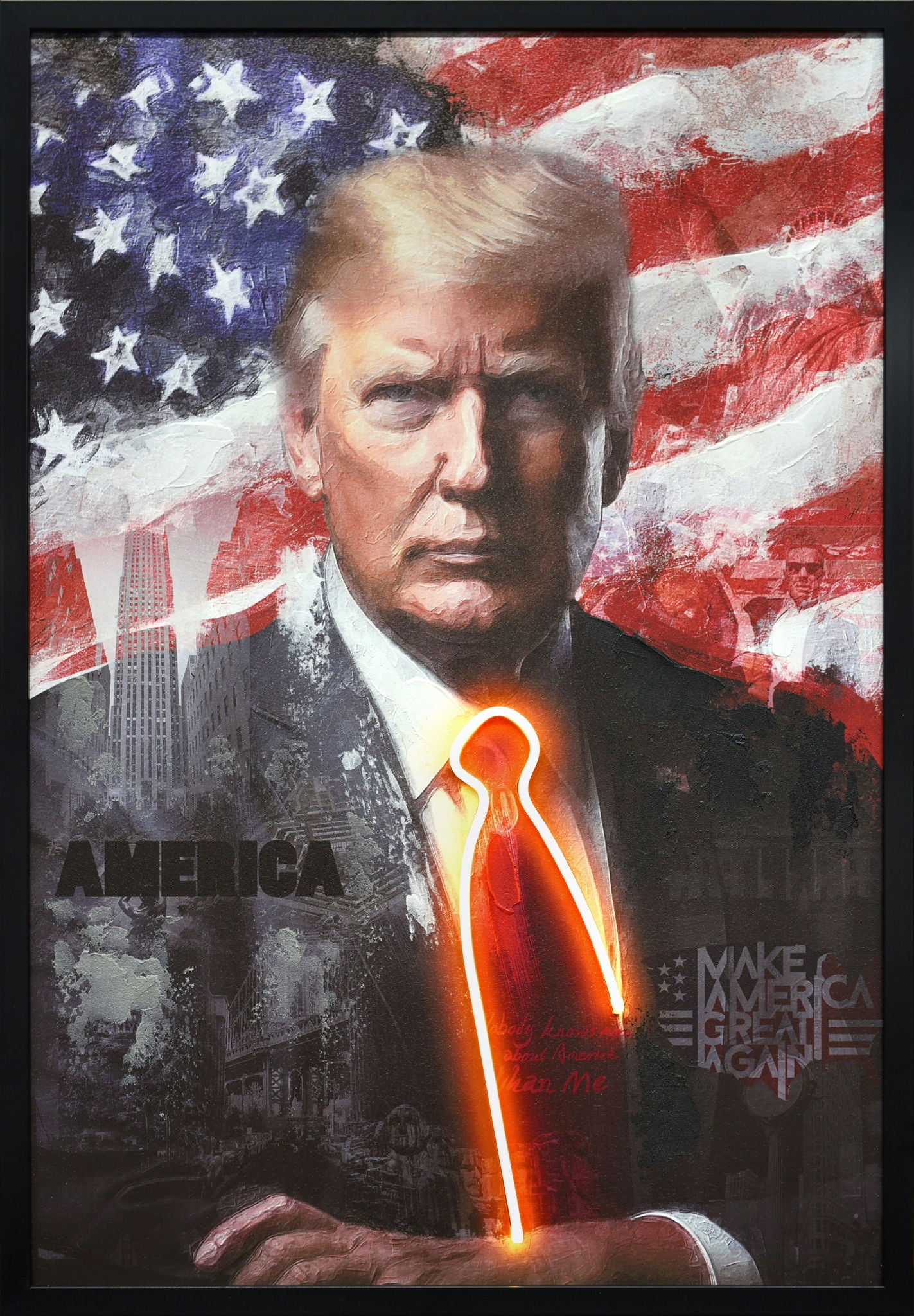 Radiant Patriot Stance - 25" x 37" Framed Wall Art