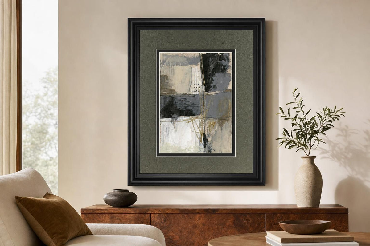 34x40 Neutral Divisions II By Jennifer Goldberger - Dark Gray