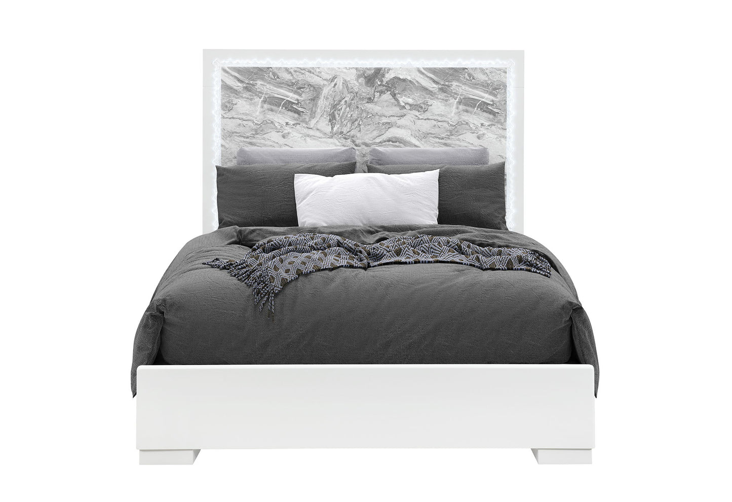 Naomi - 5 Piece Full Bedroom Set - Silver