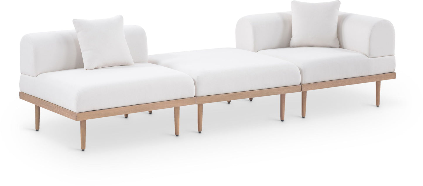 Laguna - 3 Piece Upholstered Outdoor Patio Modular Sofa With Backless Seat And 1 Arm