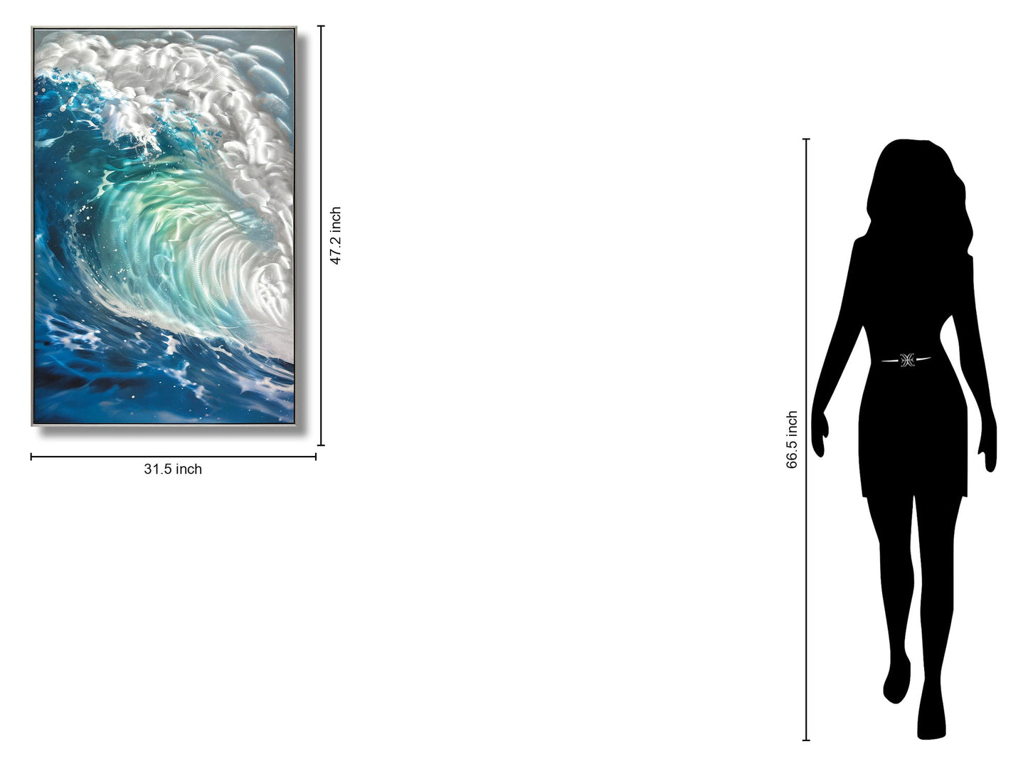 Cerulean Surge - 32" x 47" Framed Wall Art - Blue