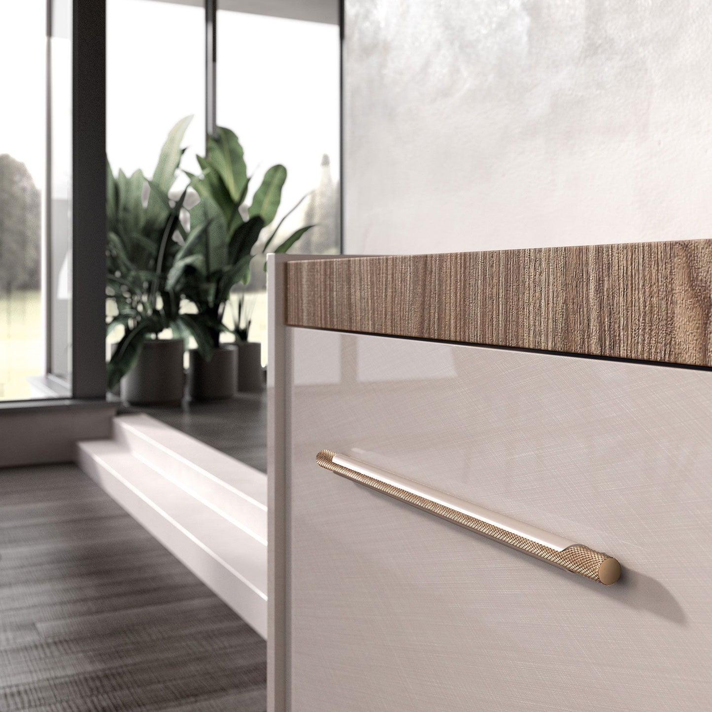 Nora - 3 Door Buffet - Beige / Light Brown