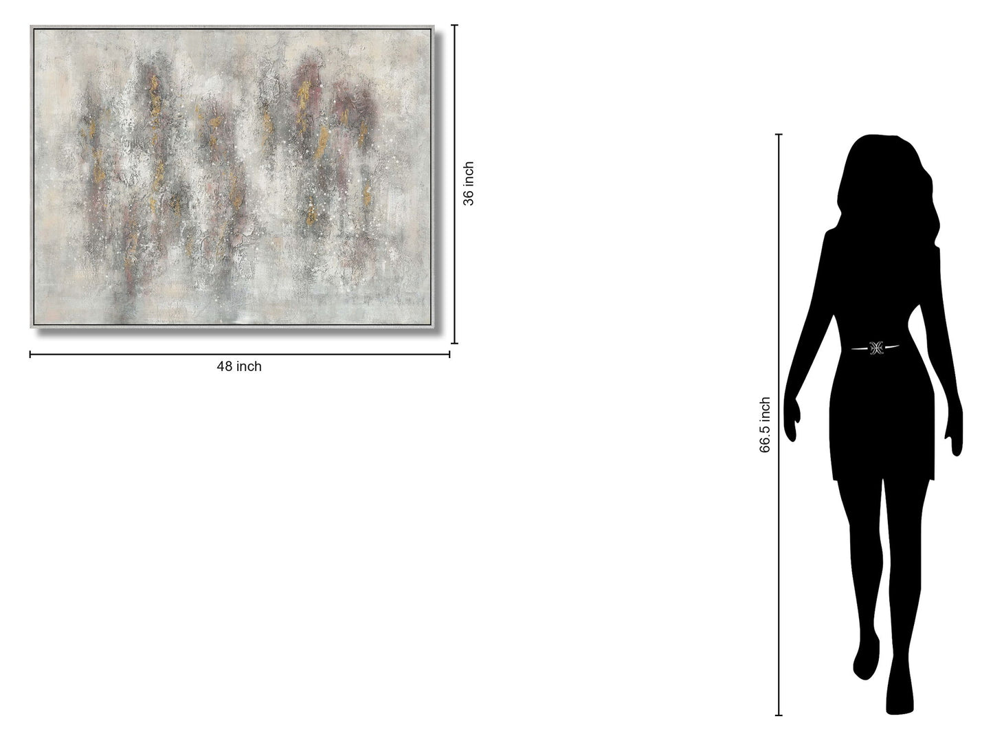 Mist Veil Harmony - 36" x 48" Framed Wall Art