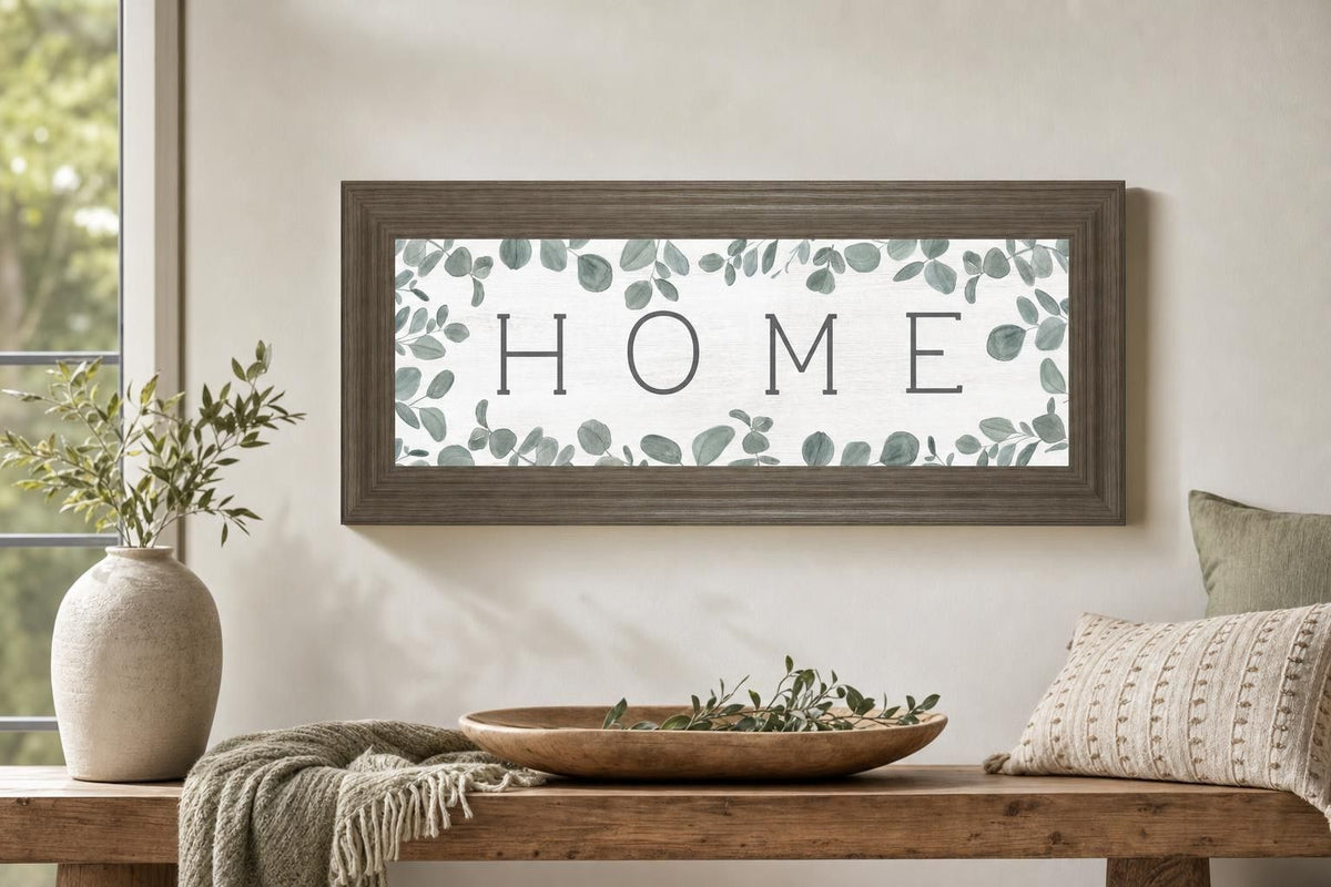 18x42 Home Eucalyptus I By Kate Sherrill - White