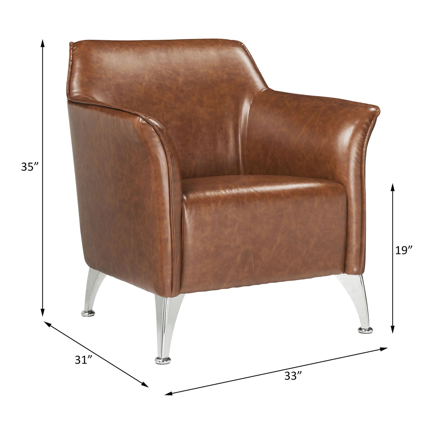 Teague - Accent Chair - Brown Synthetic Leather