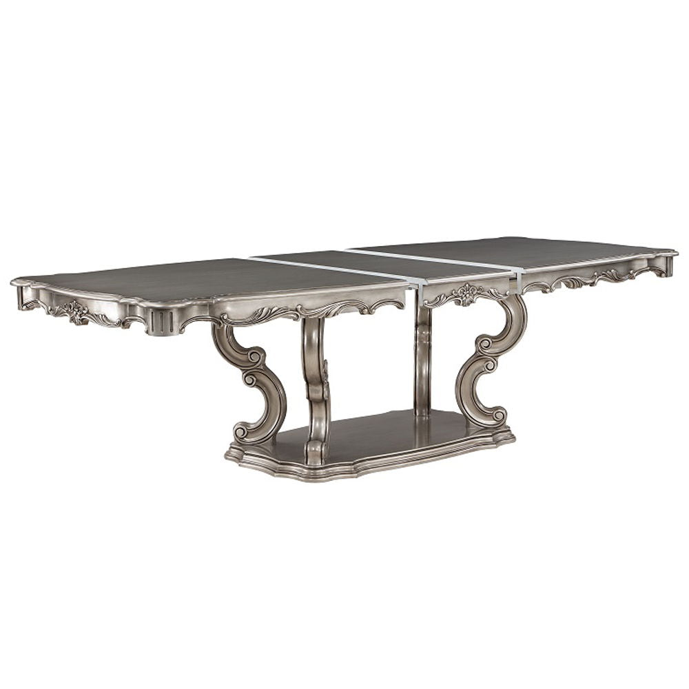 Ariadne - Dining Table With Pedestal - Antique Platinum