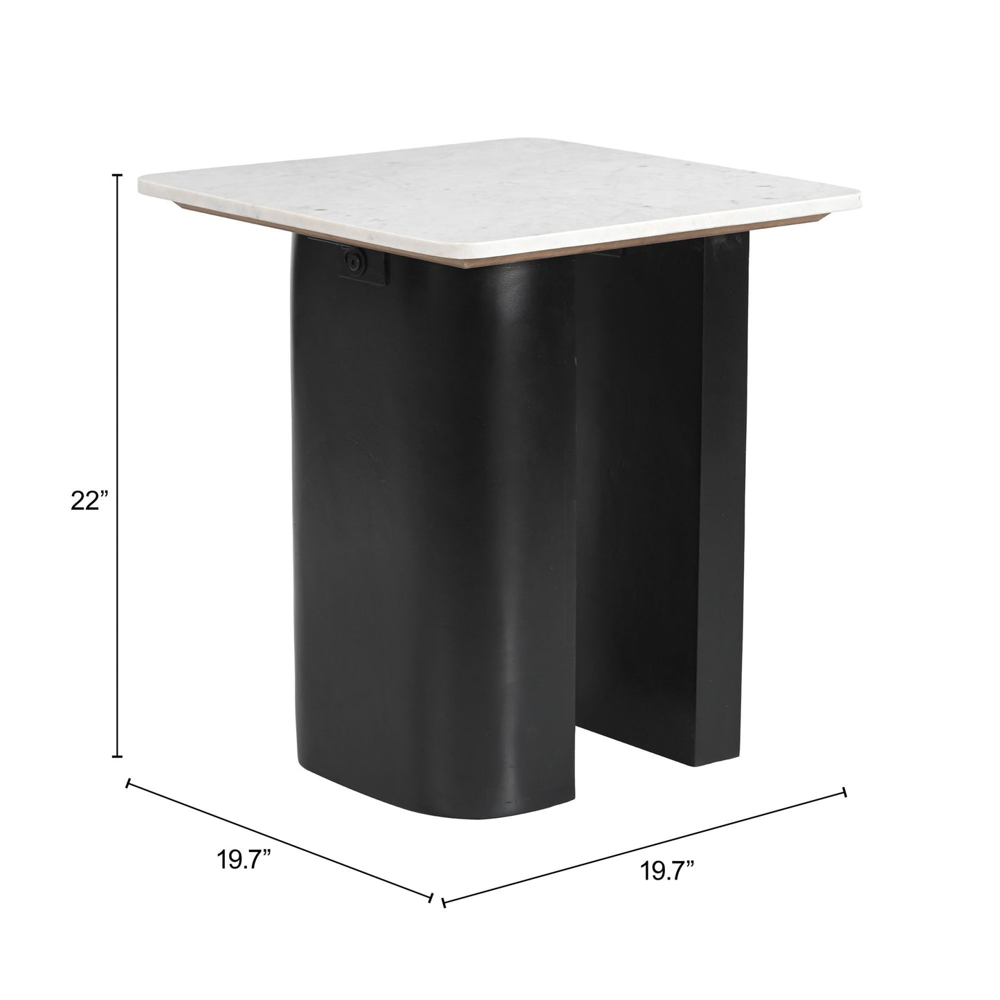 Fiora - Side Table - White / Black