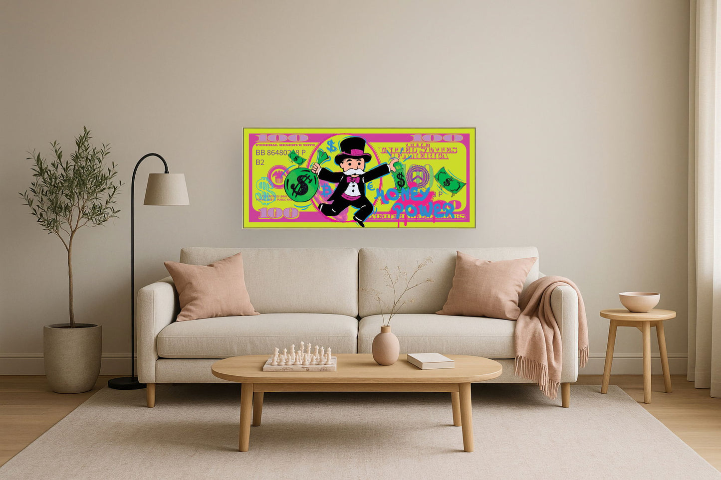 Vivid Fortune Parade - 28" x 63" Framed Wall Art