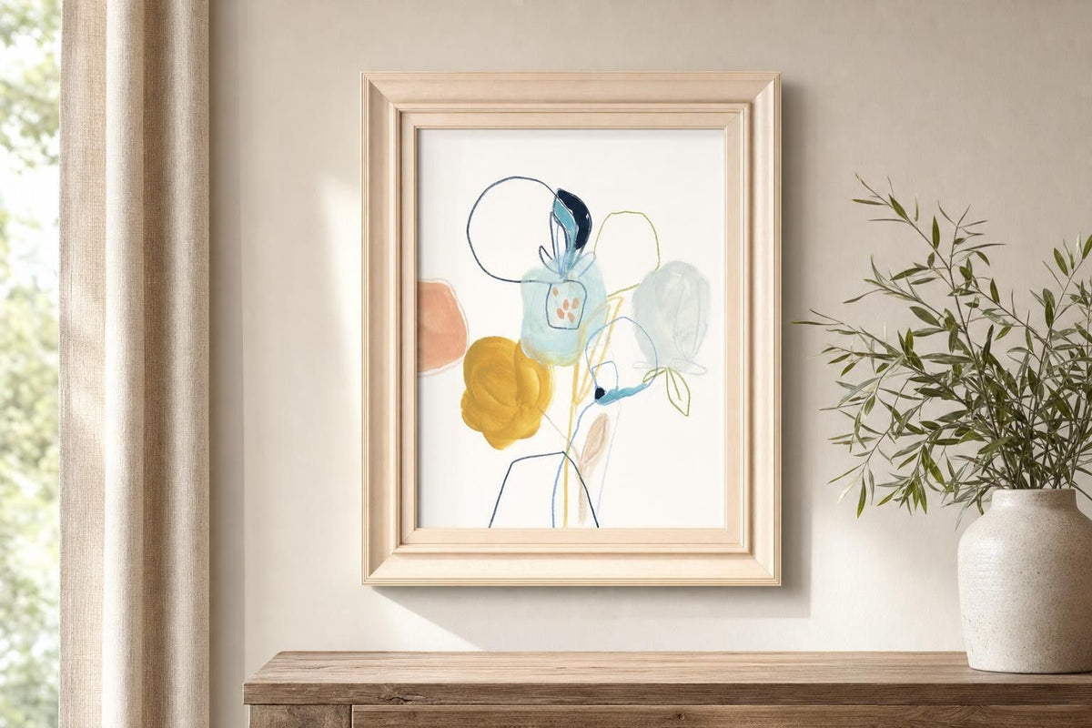 22x26 Contour Garden IV By June Erica Vess - White