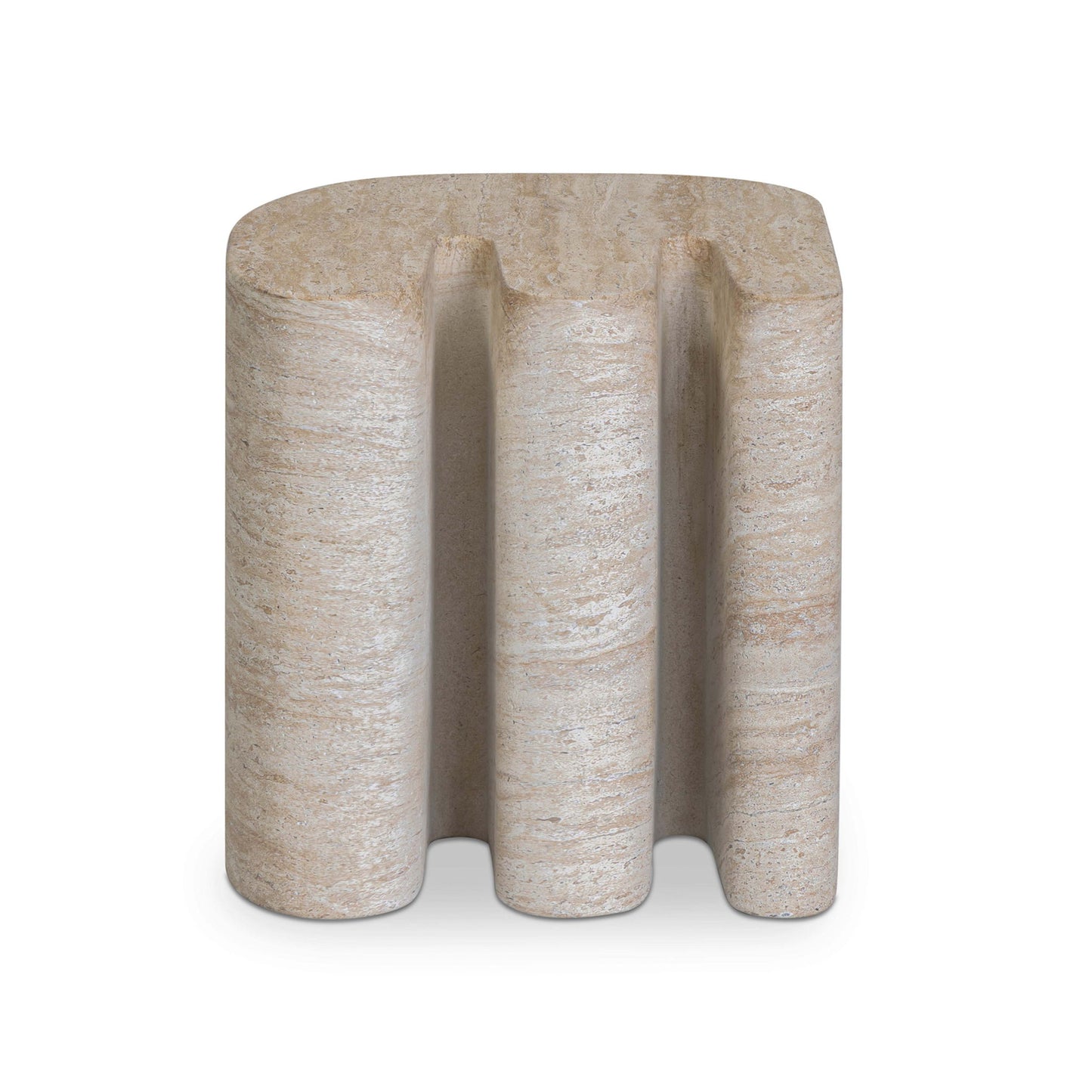 Thyme - Indoor / Outdoor Concrete Side Table - Faux Travertine