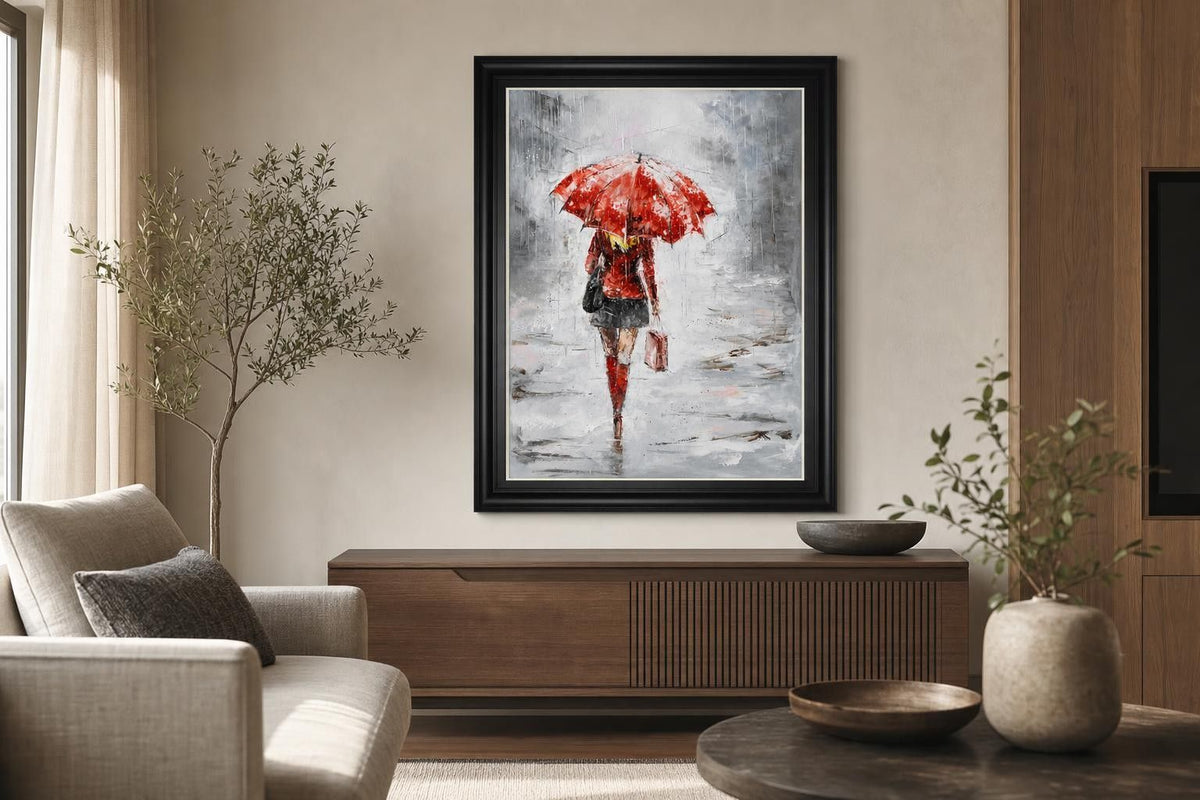 34x40 City in the Rain I By Jolanta Kowalik - Gray