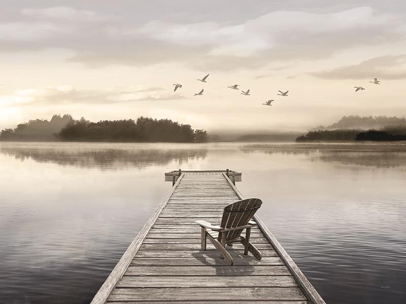 Peaceful Lake Day By Amber Sterling - Gray