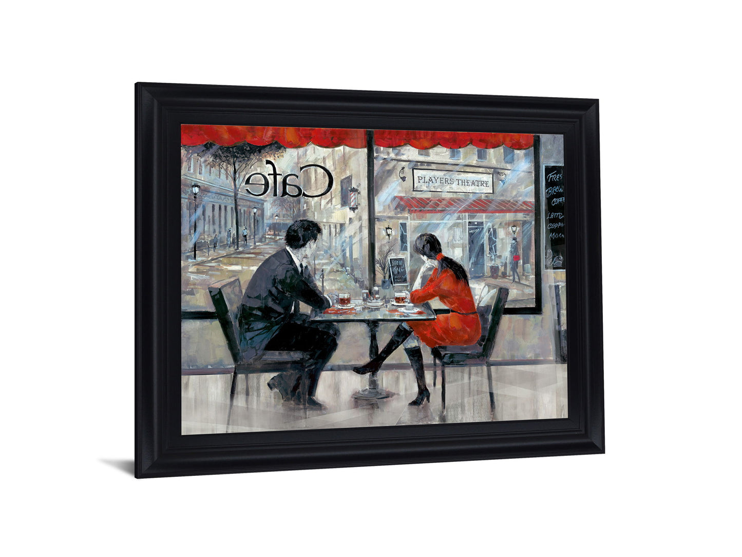 Cafe Conversation - 28" x 34" Framed Wall Art