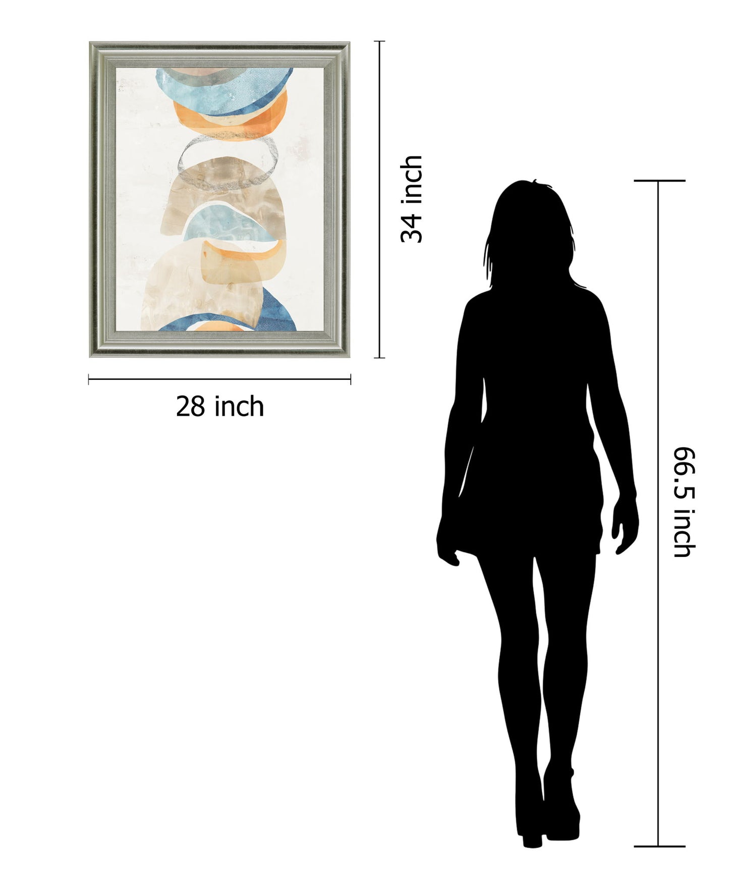 Stacked Aurora - 28" x 34" Framed Wall Art