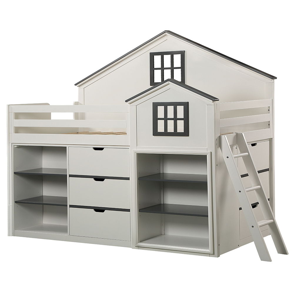 Ratana - Loft Bed - Gray & White