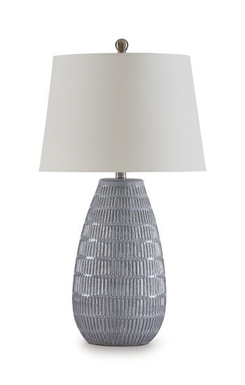 Kaidins - Ceramic Table Lamp - White / Blue