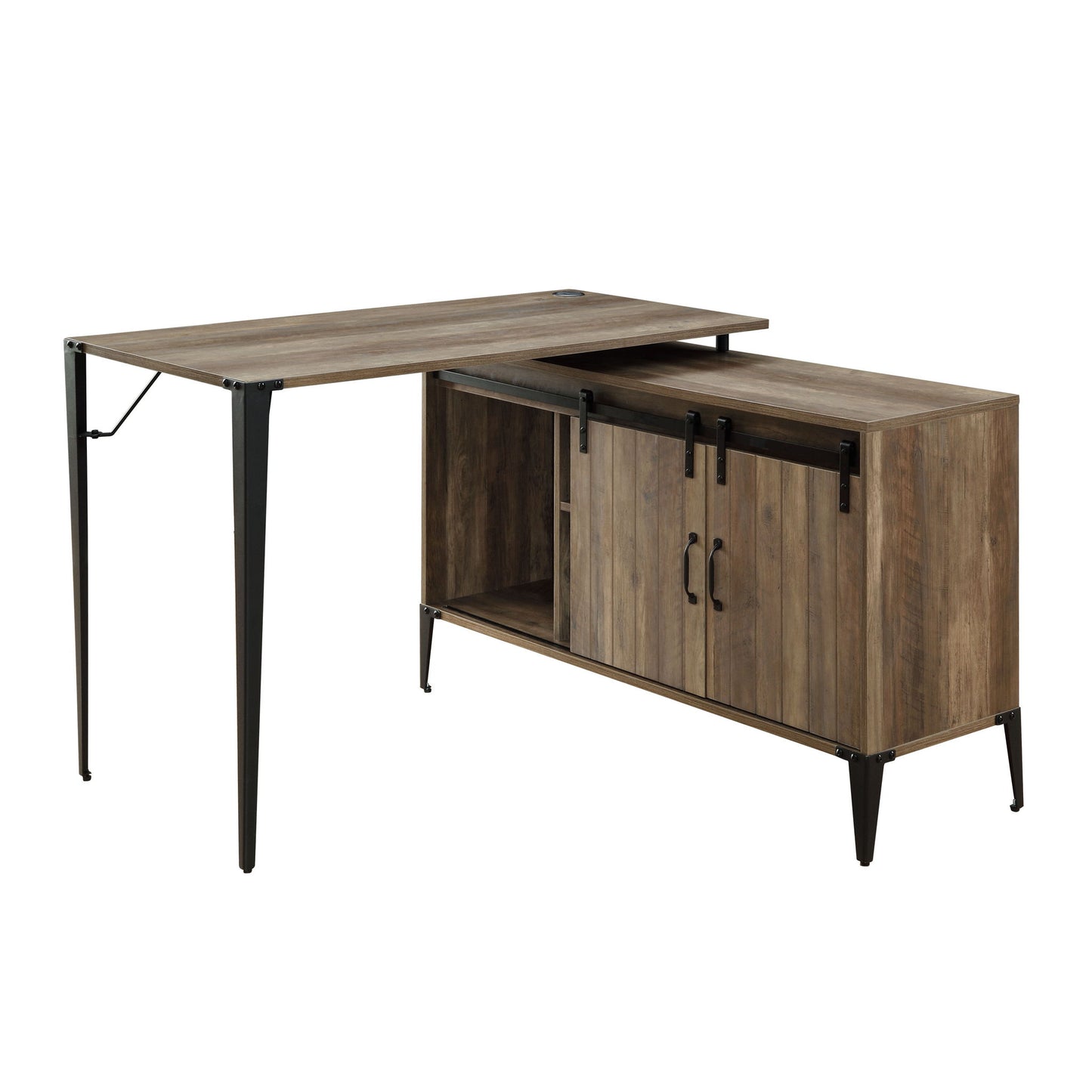Zakwani - 48" Writing Desk - Rustic Oak & Black