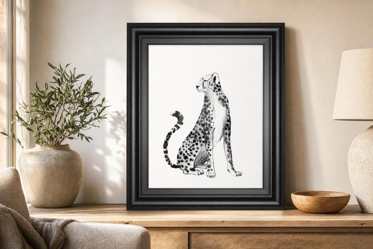 22x26 Chrome Cheetah II By Grace Popp - Dark Gray