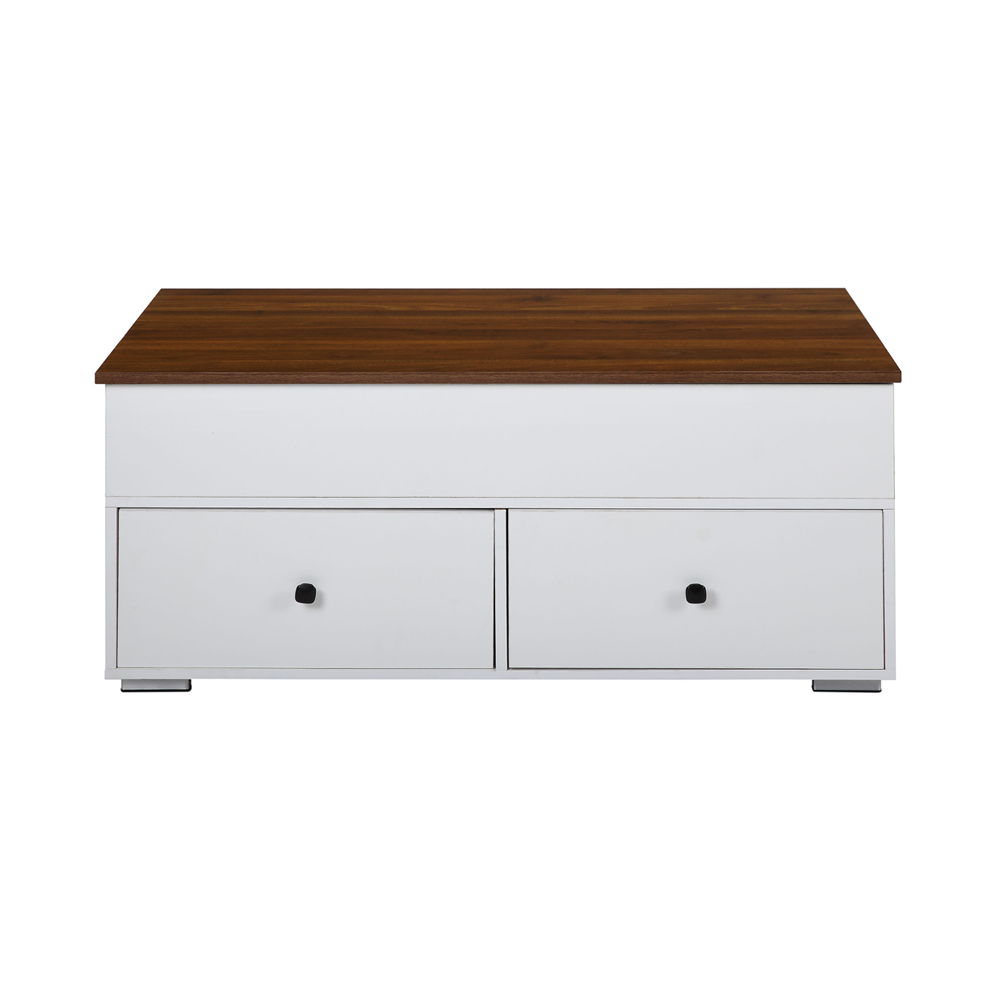 Raeden - Coffee Table With Lift Top - White & Walnut