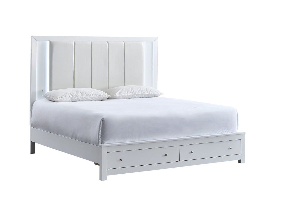 Glory Furniture - Burlington - Storage Bed With Upholstered Headboard