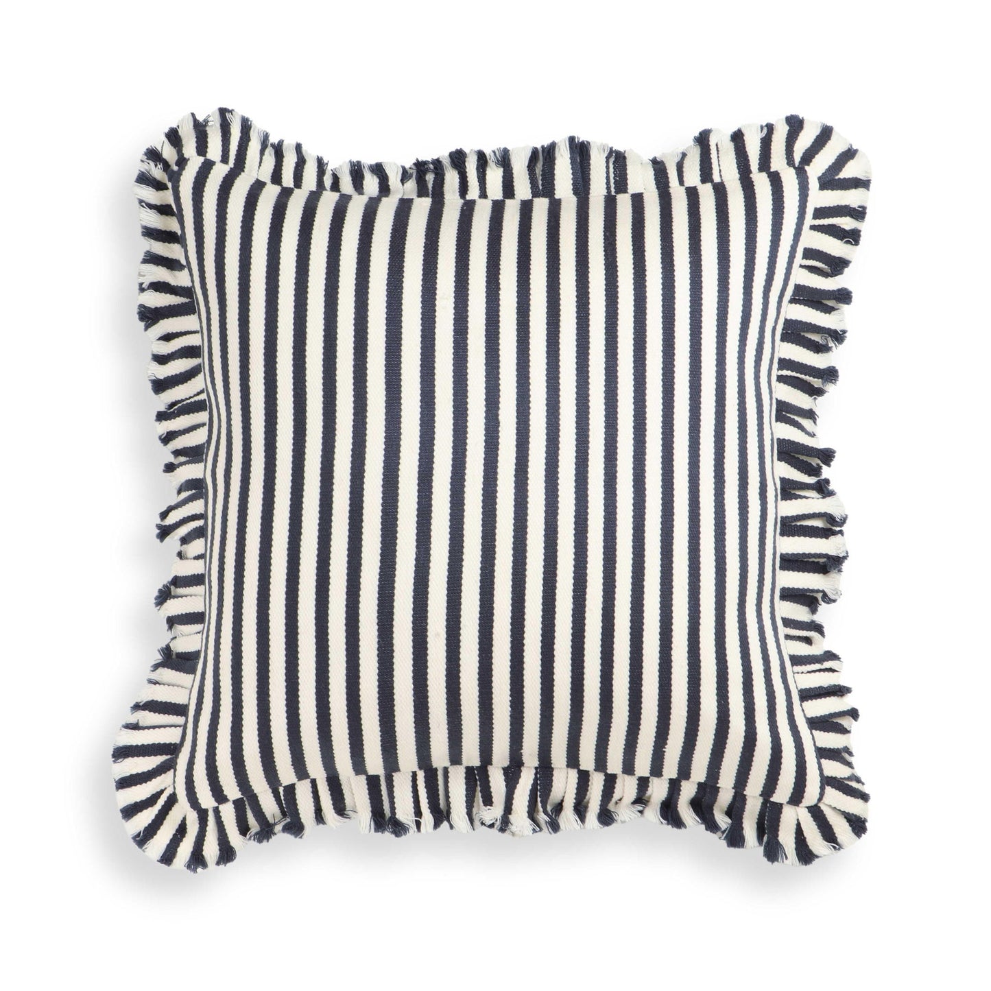 Alessia - 20" Square Striped Ruffle Accent Pillow