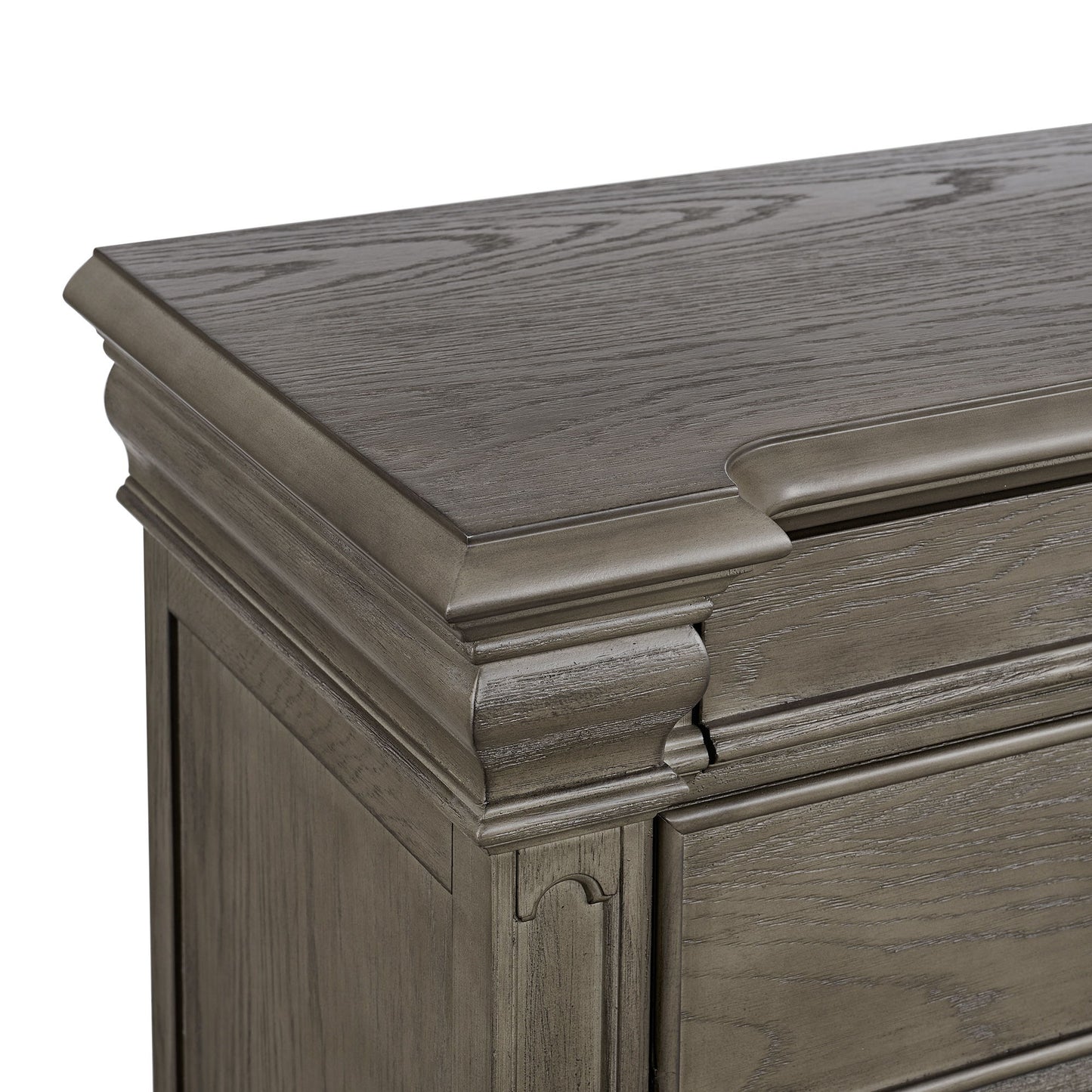 Kings Court - 3-Drawer Nightstand (Sliding Top) - Gray