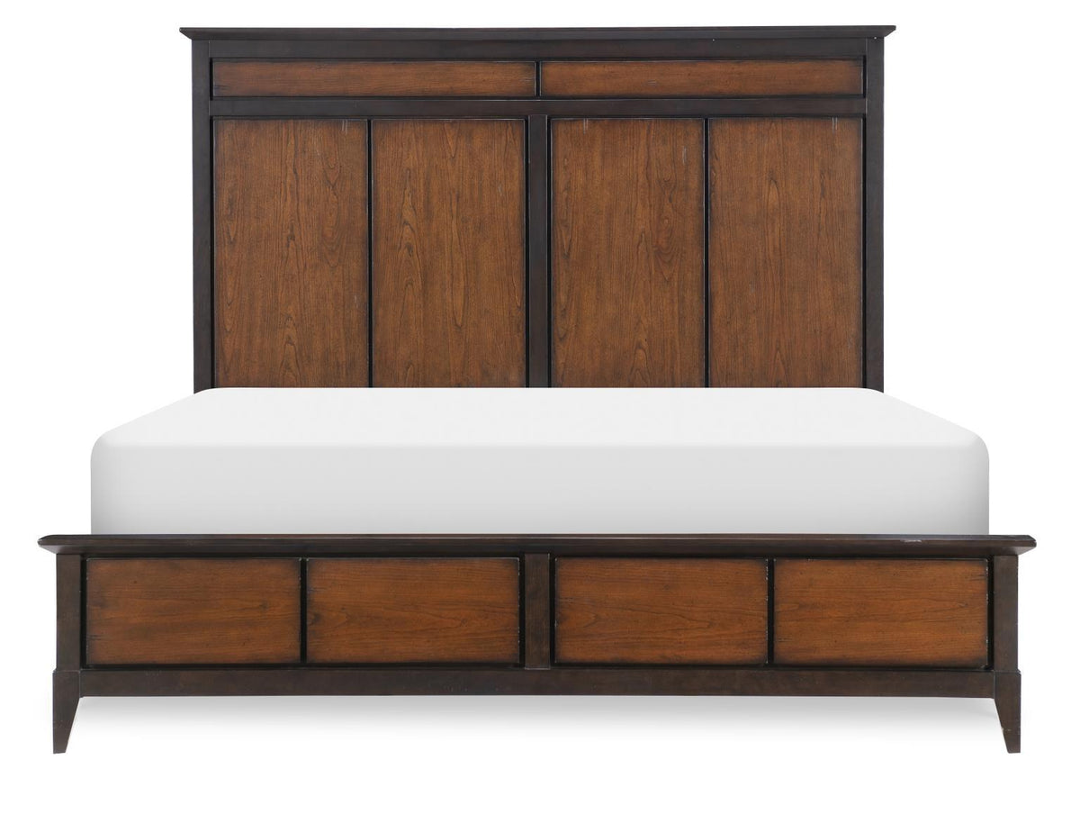 Fenmore - Complete Queen Panel Bed - Mocha And Distressed Cherry