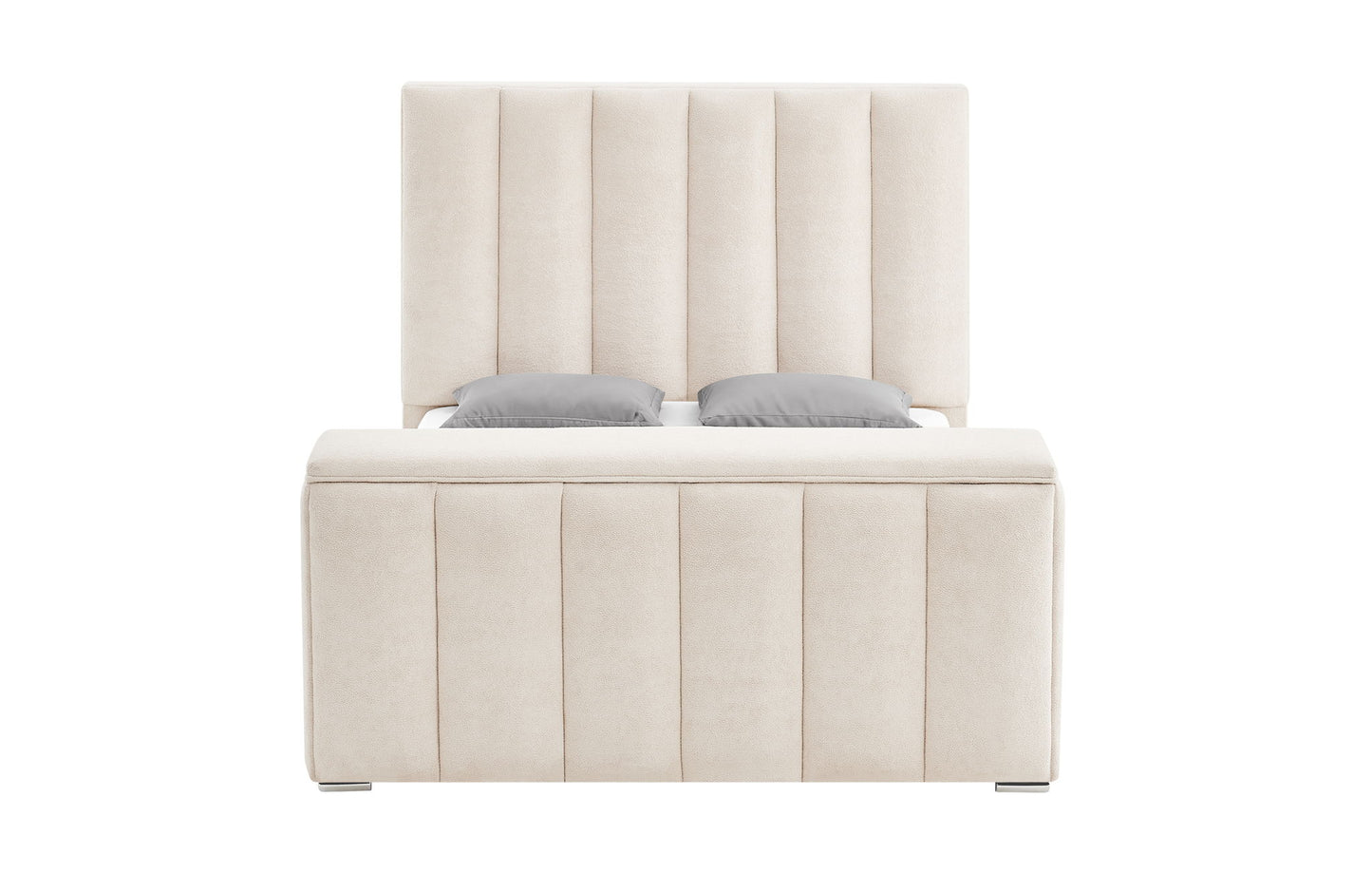 Serenity - King Bed With Speaker, TV Lift, Fireplace - Cream