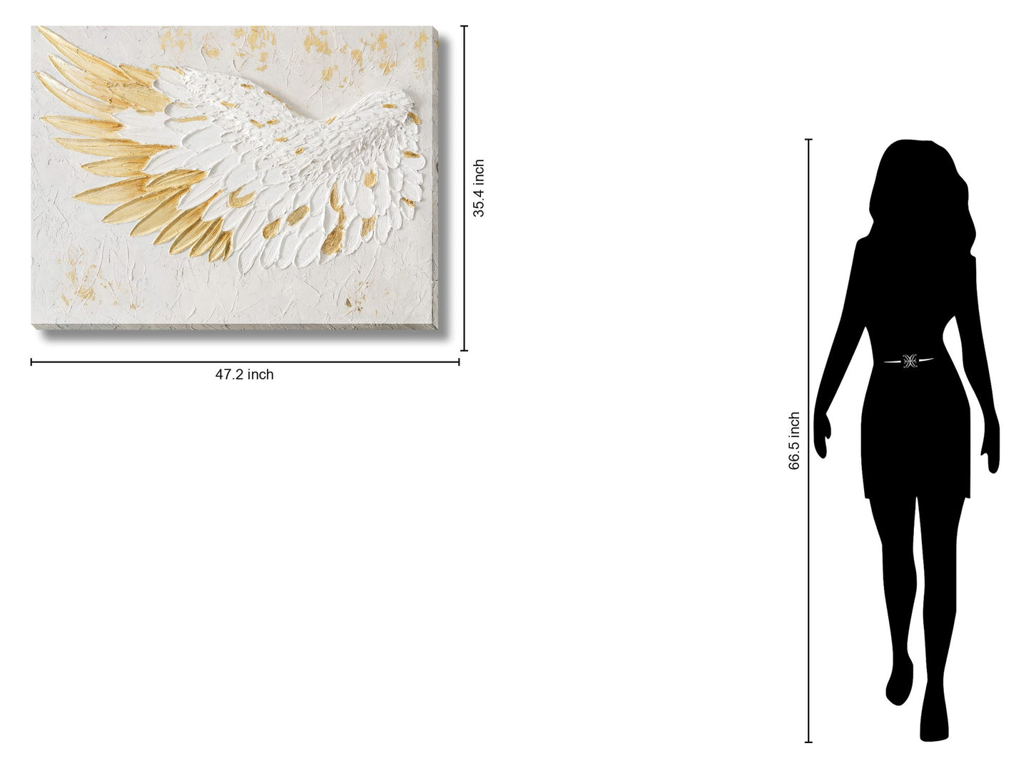 Gilded Uplift - 35" x 47" Framed Wall Art - White