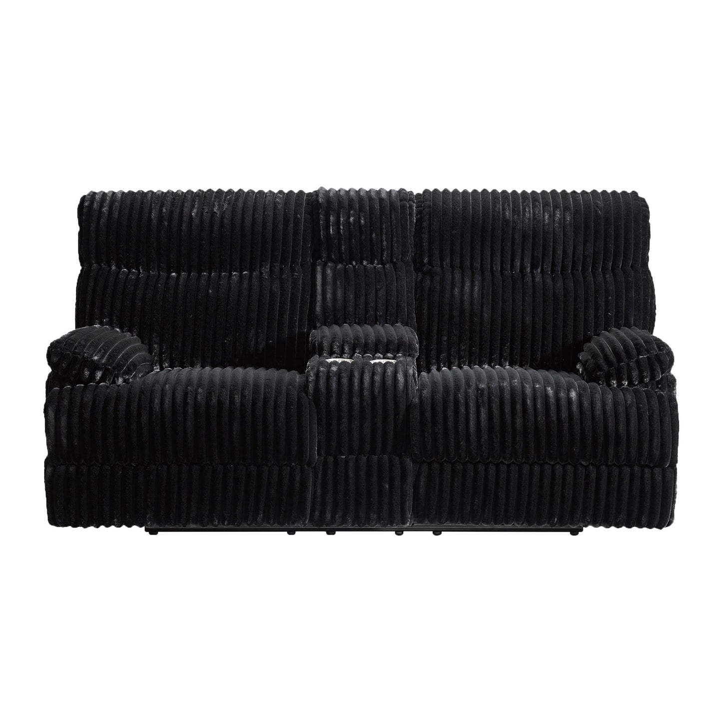 Admiral - Motion Loveseat With Console - Black