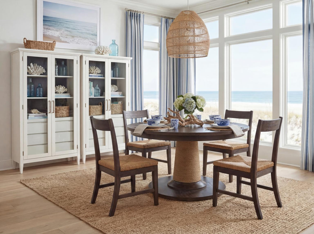Reflections - Complete Round Dining Table - Dark Roast