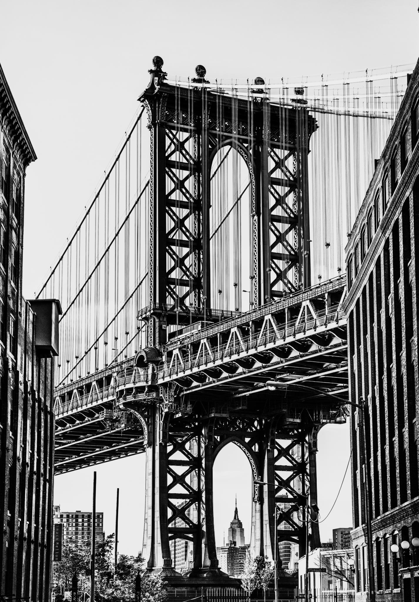 & Manhattan Bridge By Bill Carson Photography (Framed) - Dark Gray
