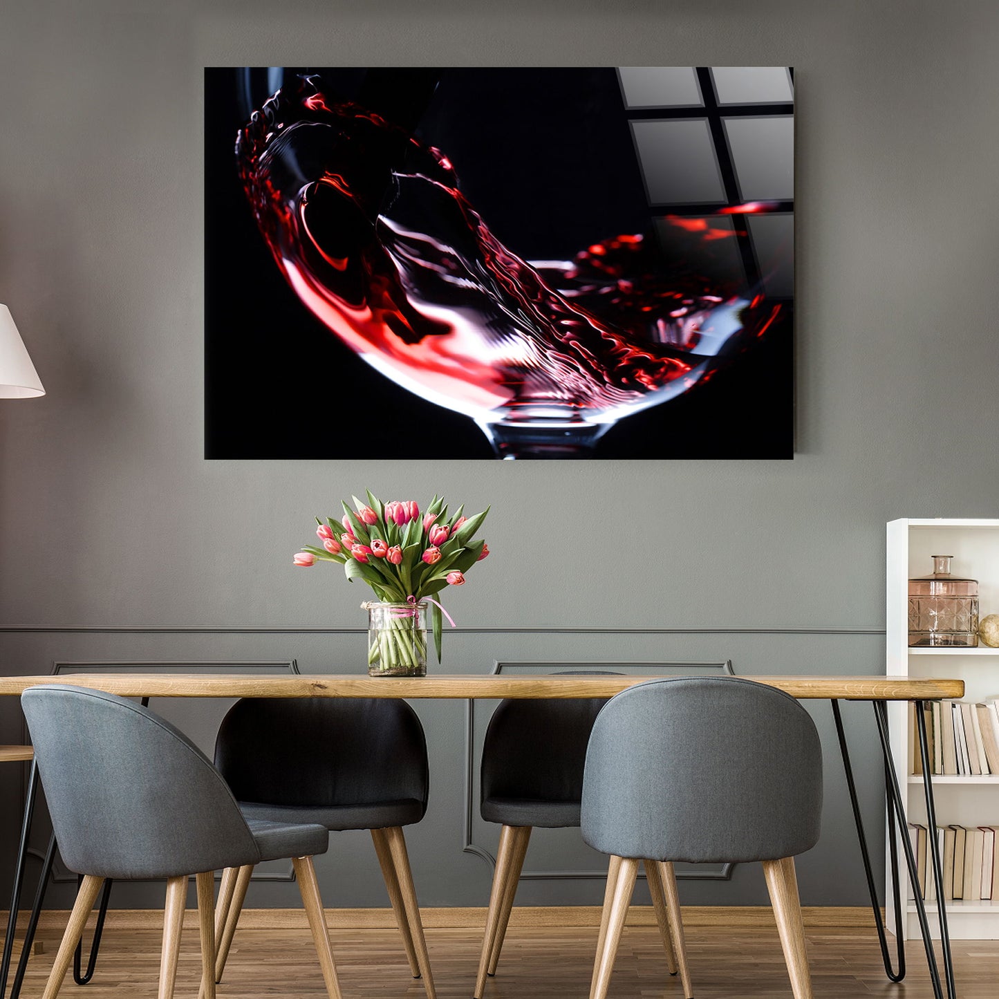 Crimson Pour Tempered Glass - Black / Red