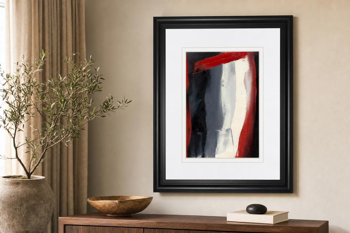 34x40 Red Streak II By Sharon Gordon - Dark Gray