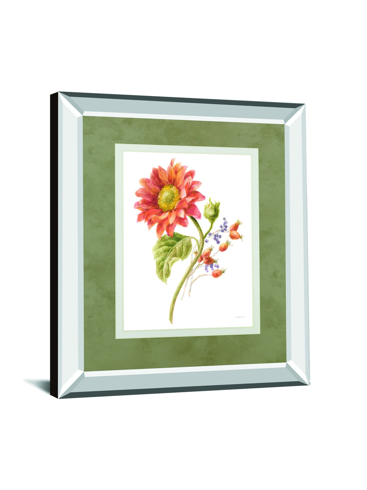 Floursack Autumn II On By Danhui Nai Mirrored Frame - White