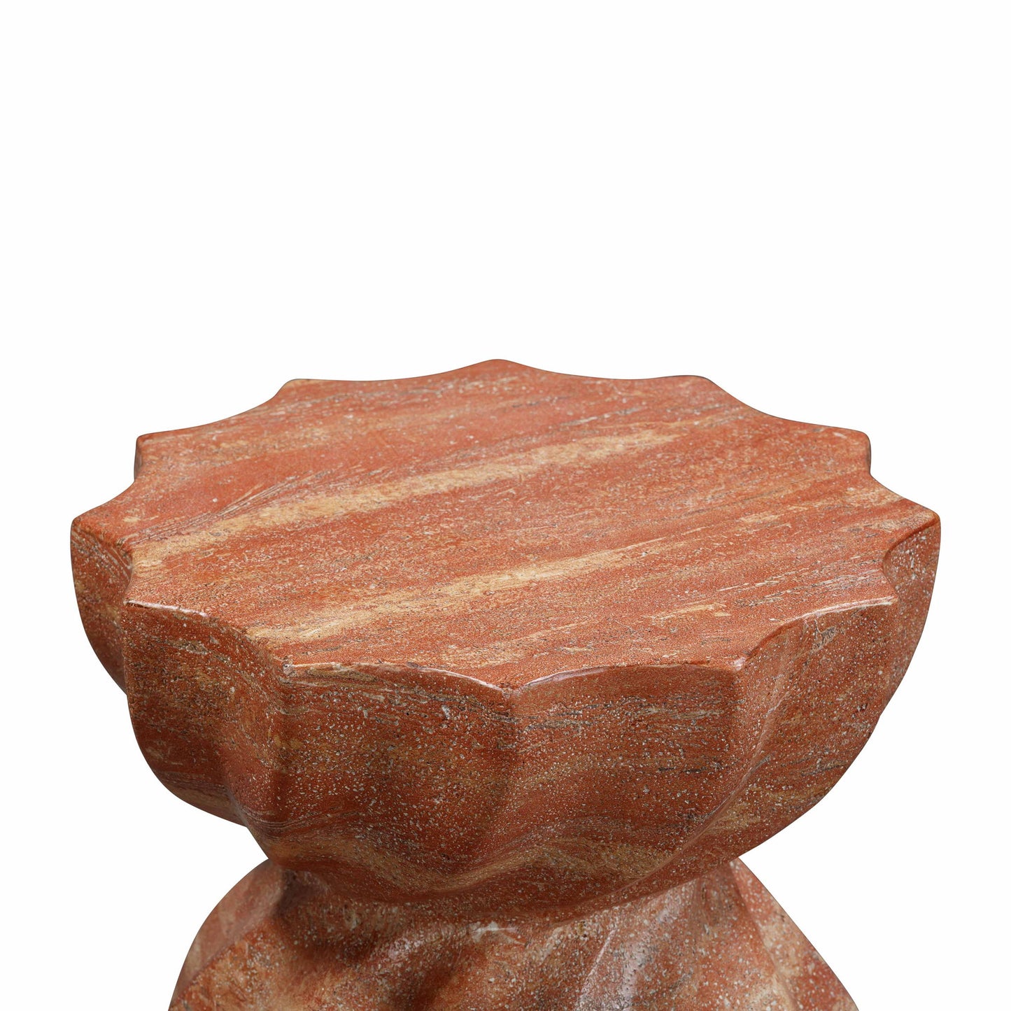 Turin - Faux Sandstone Indoor / Outdoor Concrete Stool - Red
