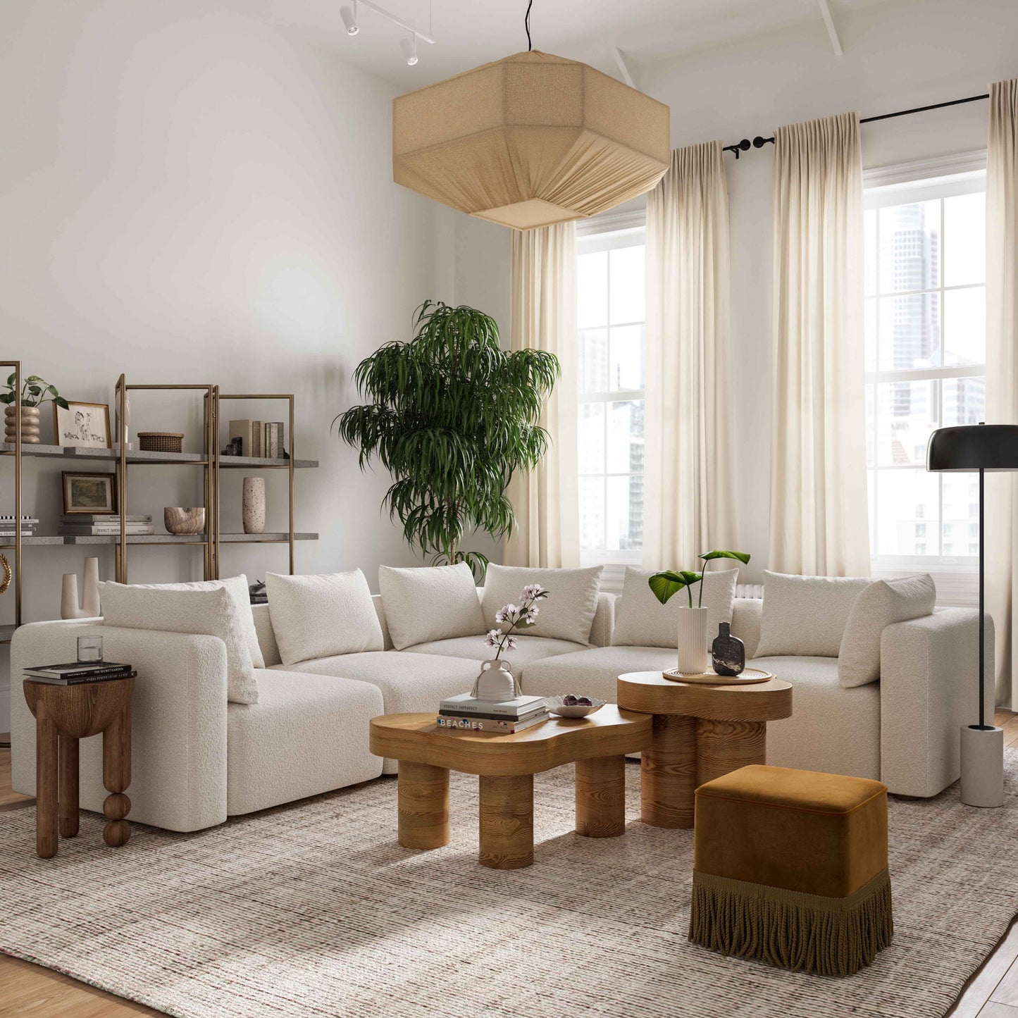 Hangover - Boucle Fabric Sofa - Cream