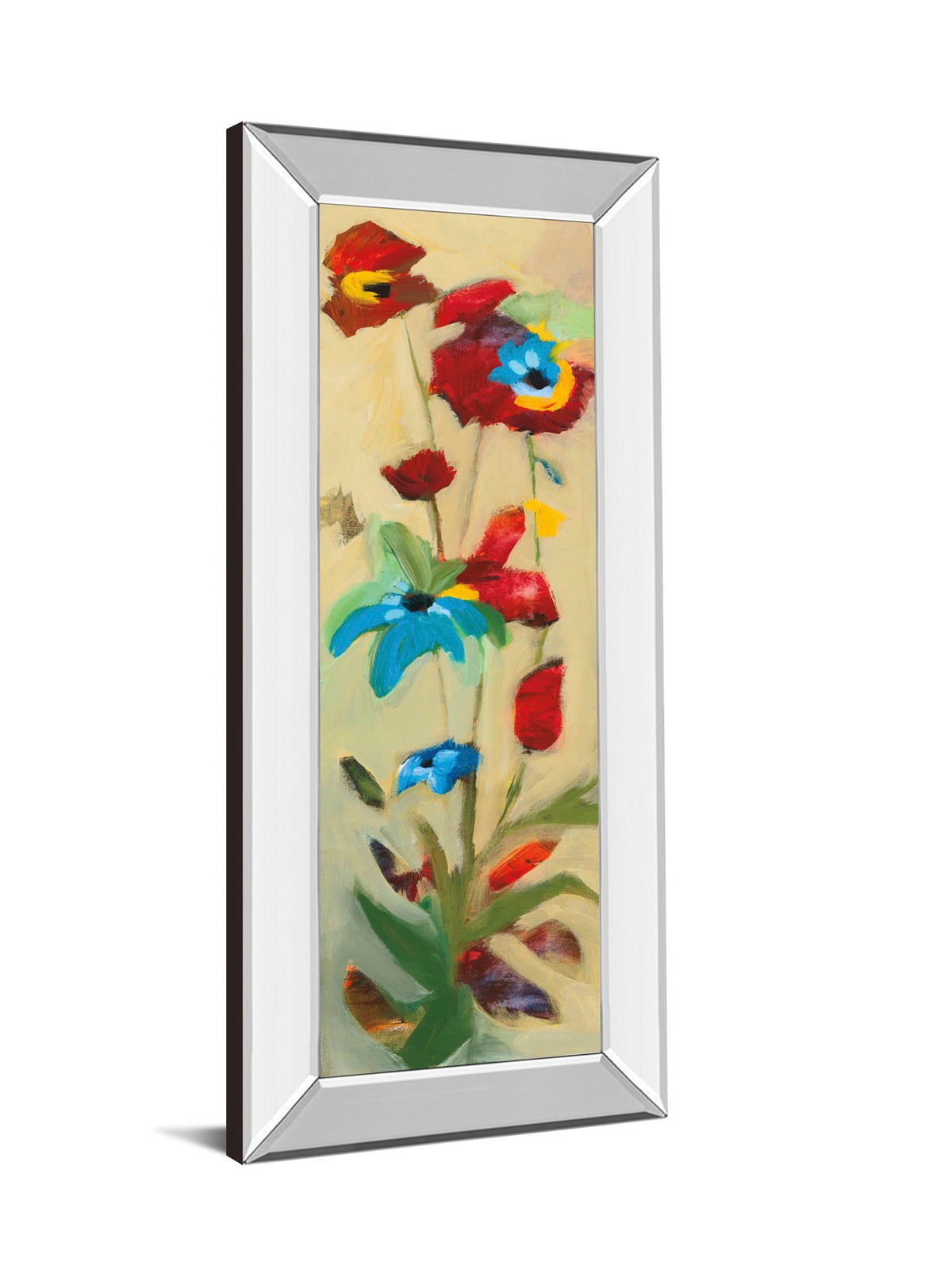 Wildflower Il By Jennifer Zybala - Mirror Framed Print Wall Art - Beige