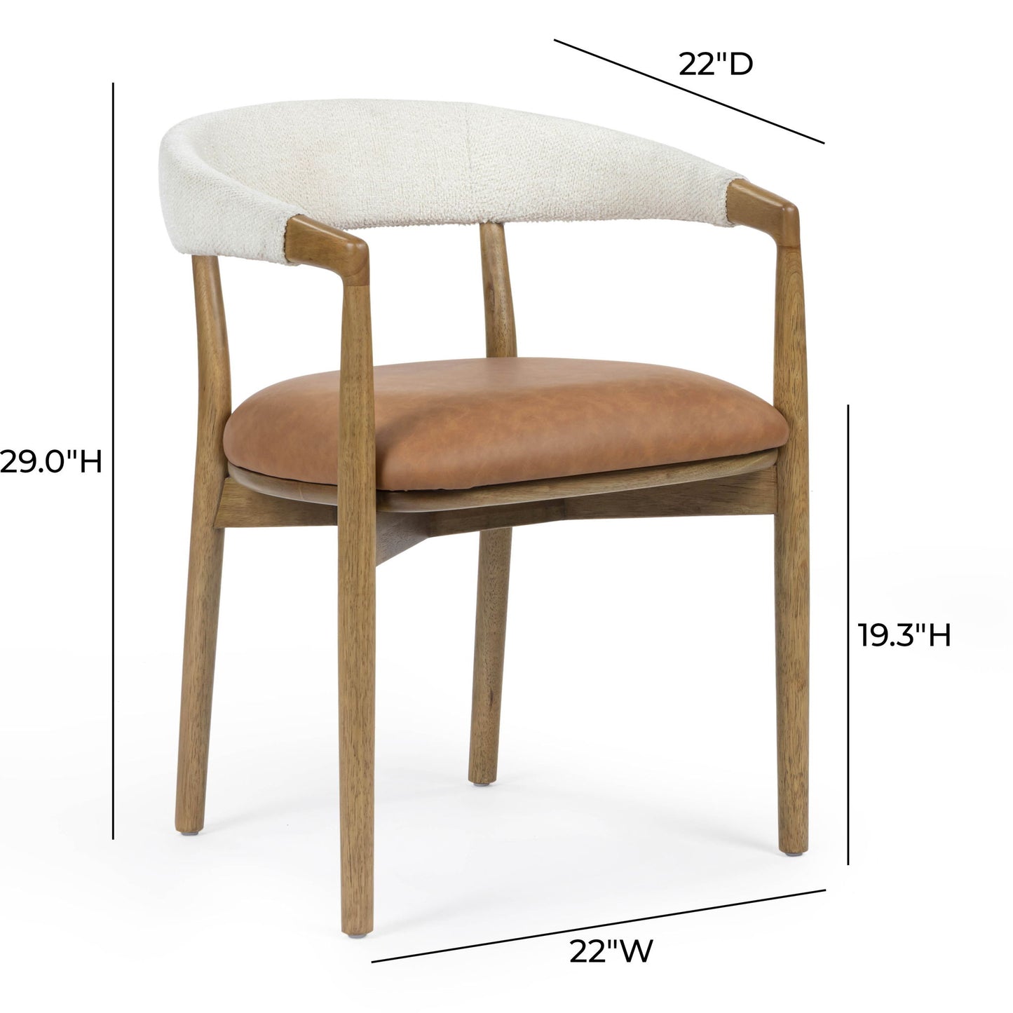 Vina - Dining Chair - Cognac / Cream