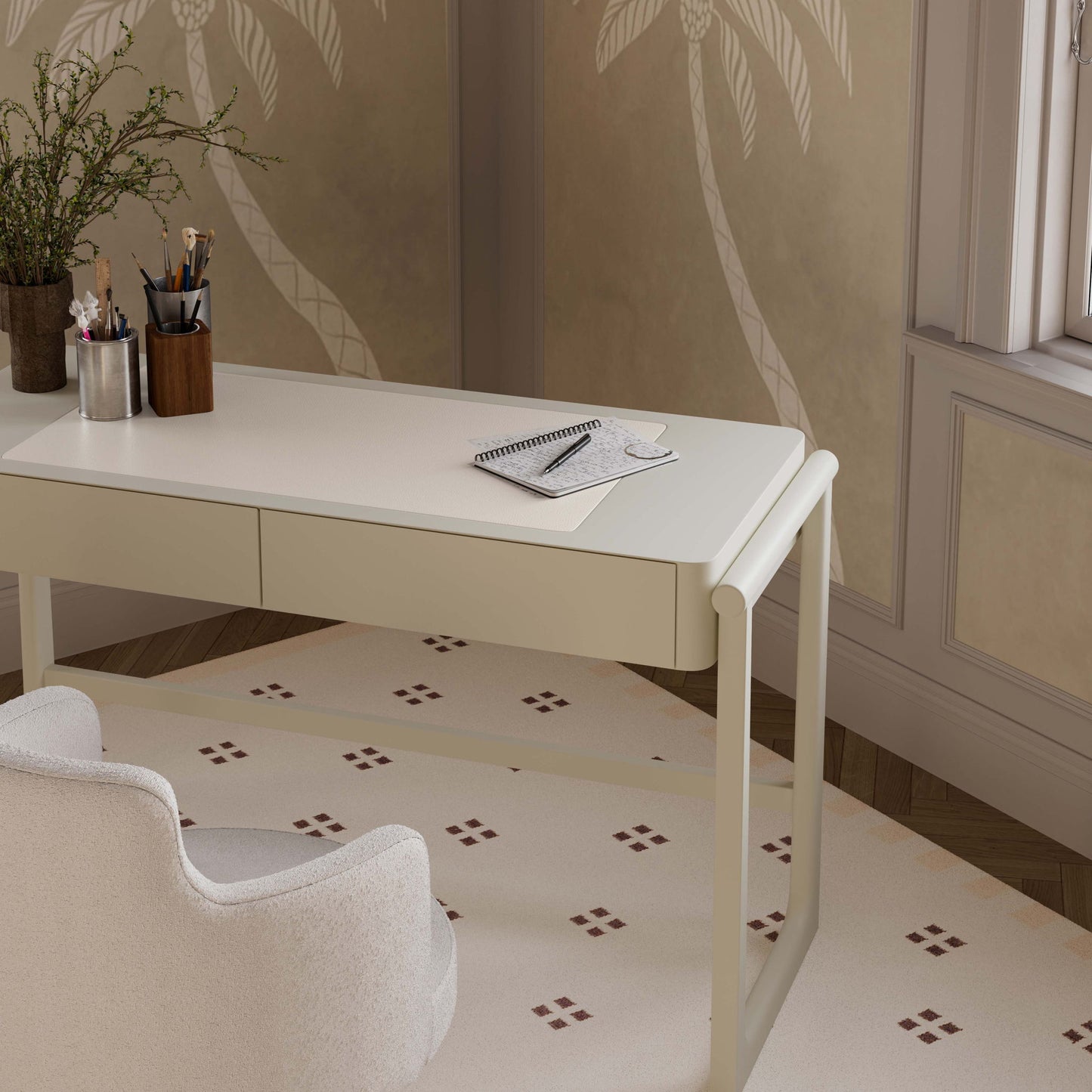 Alfalfa - 2 Drawer Desk - Taupe