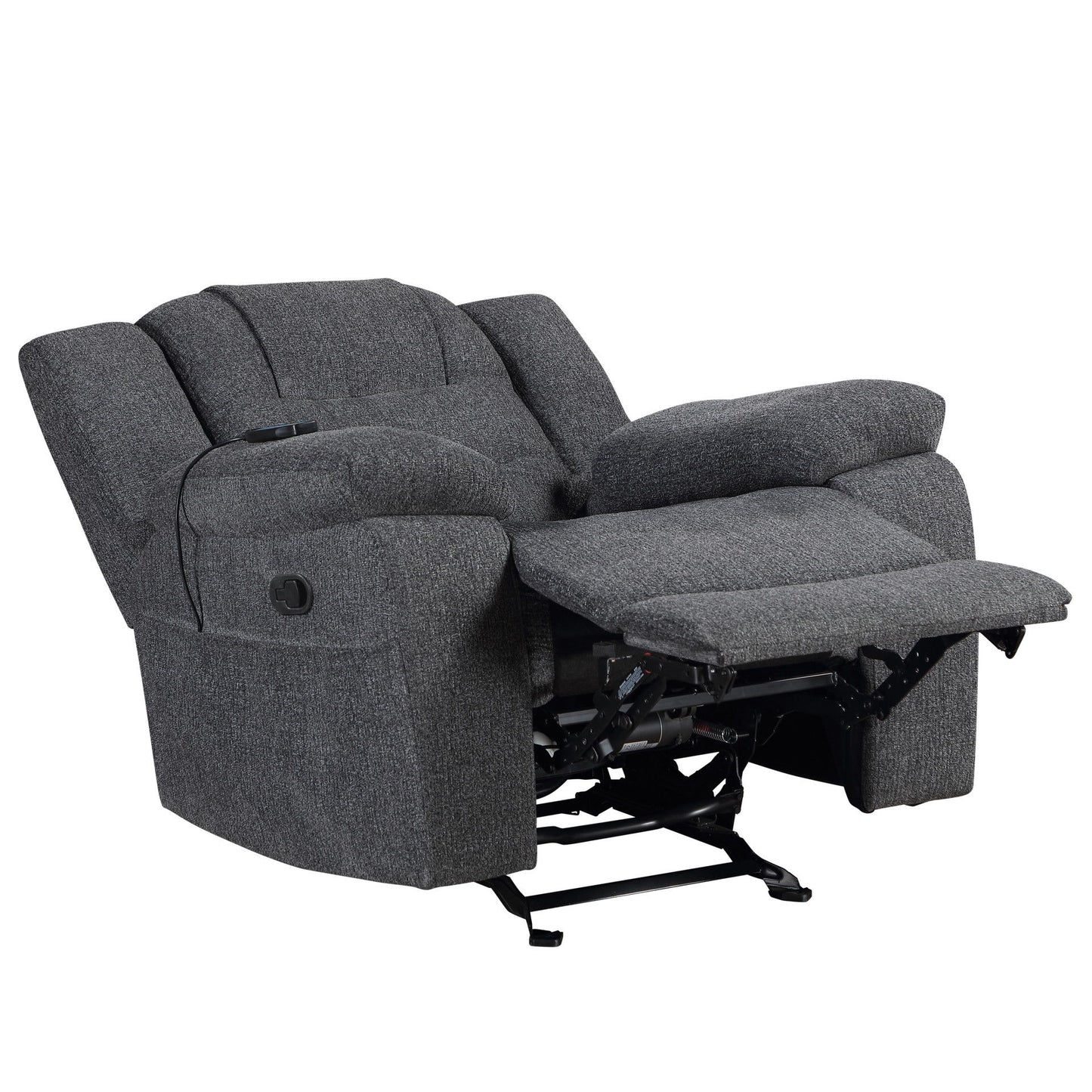 Redondo - Glider Recliner With Heat And Massage - Dark Gray