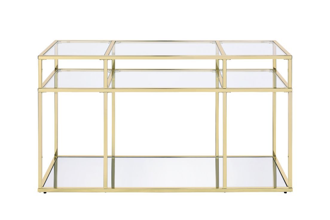 Uchenna - Sofa Table - Clear Glass & Gold