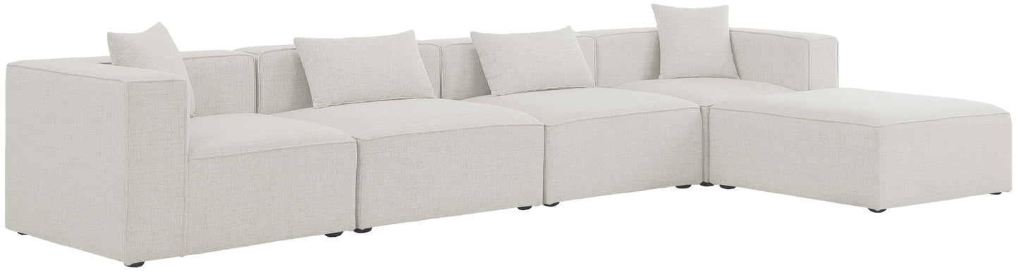 Cube - Linen 5 Piece Modular Sectional With Chaise