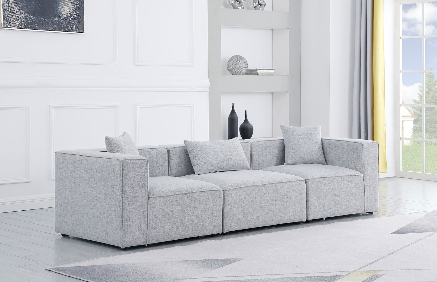 Cube - Linen Modular 3 Seat Sofa