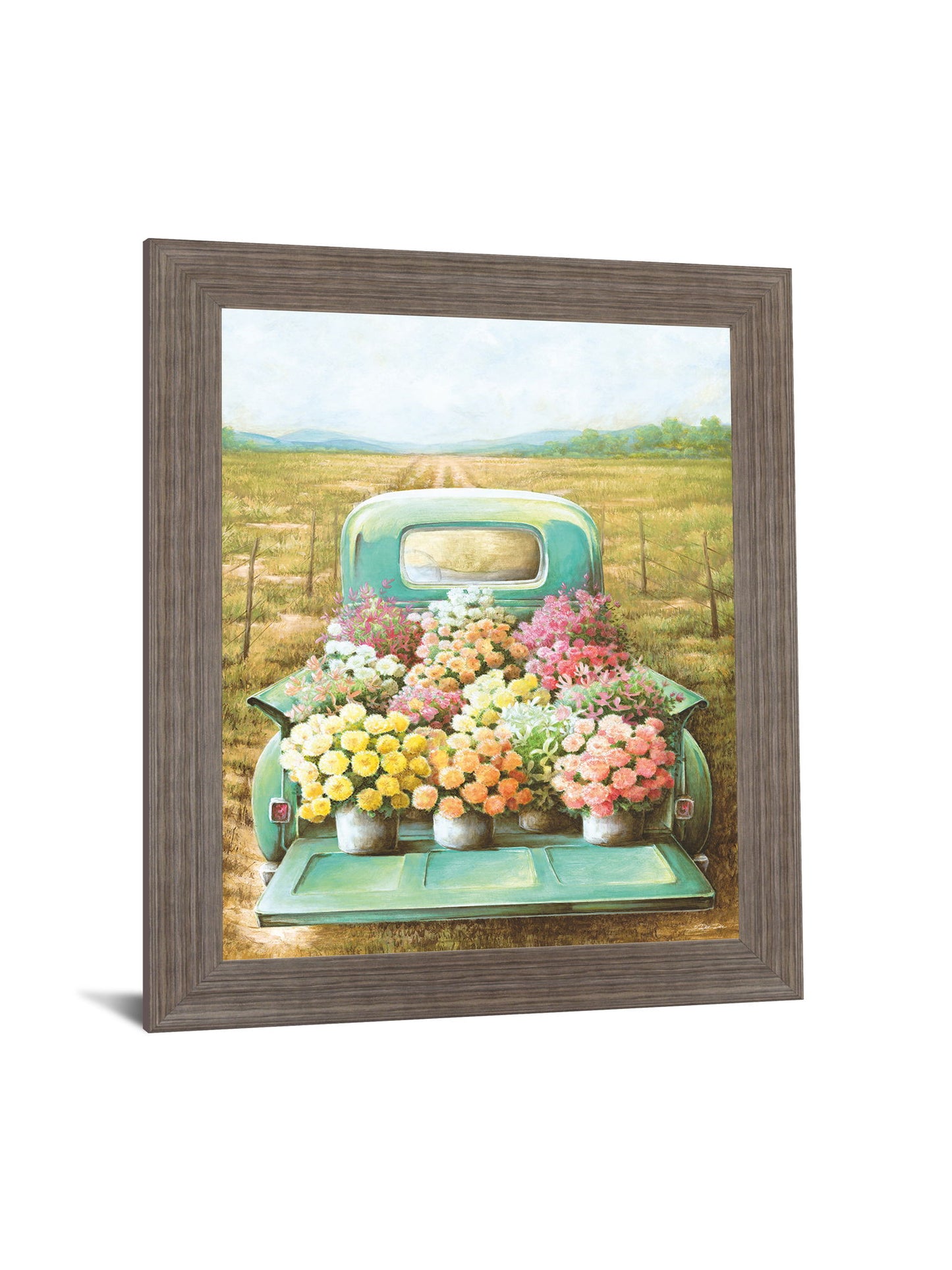 Meadow Harvest Retreat - 28" x 34" Framed Wall Art - Green